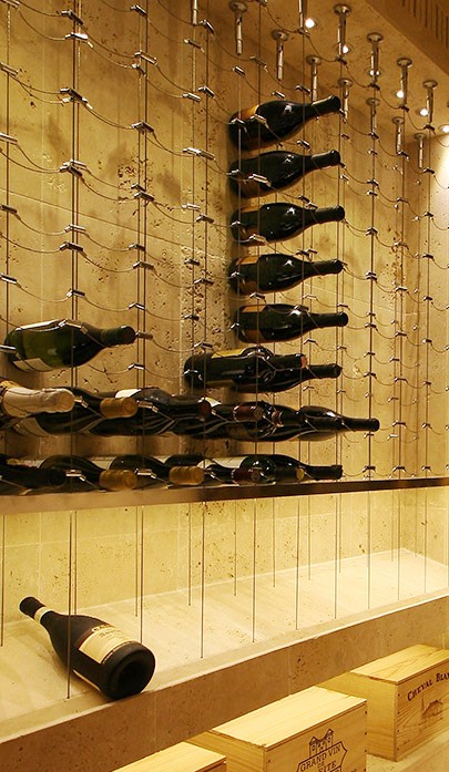 Cable Wine System Custom Wine Racks with Display Shelf Denver