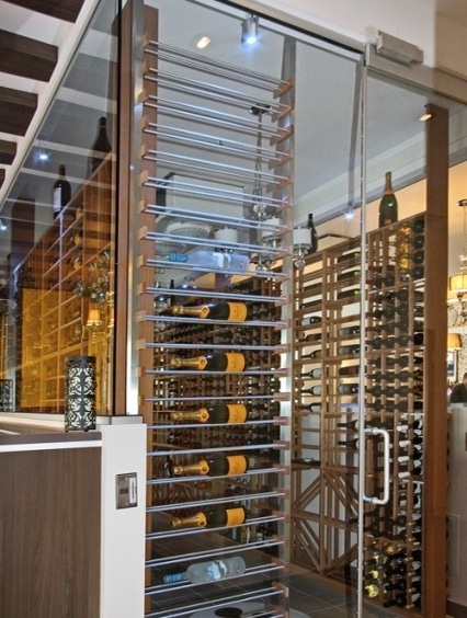 Unique Commercial Wine Display Designed by Denver Wine Cellar Installers