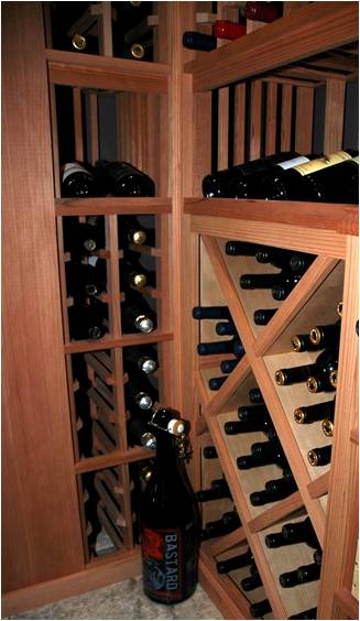  Wooden Custom Wine Racks with Diamond Bins Created by Wine Cellar Installers in Denver