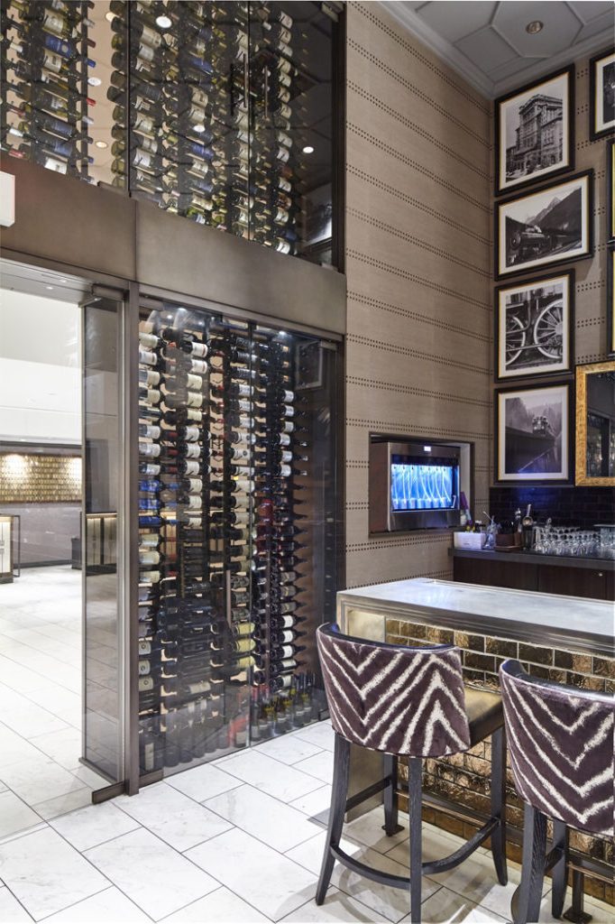 Contemporary Commercial Wine Cellar Built by a Reliable Installer in Denver Using VintageView Custom Wine Racks