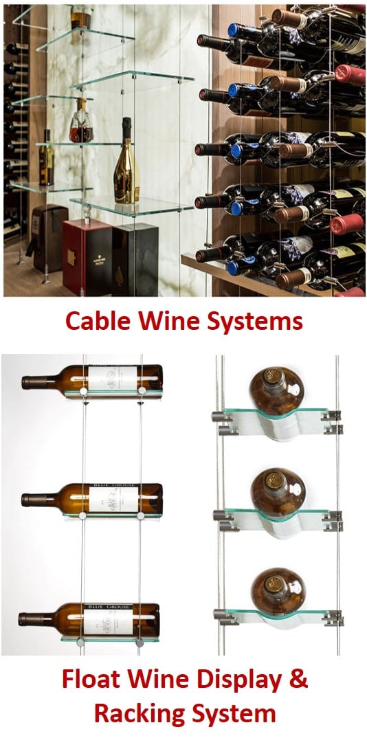 Cable Wine Systems and Float Wine Racks Contemporary Wine Racks 