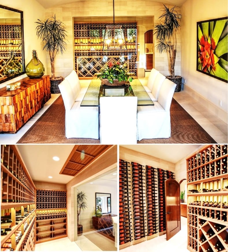 This Dining Room Glass Wine Cellar was Designed by an Expert in Denver Using Unique Features 