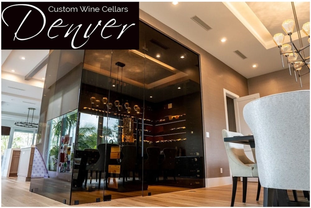 Modern Custom Glass Wine Cellar with Tinted Glass 